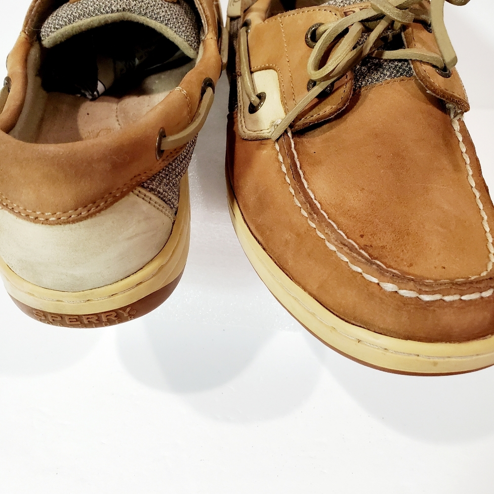 Sperry Top Sider Brown Tan Leather Boat Shoe Men's Size 8.5M 9276619 K-5 CH-196 - Picture 9 of 11
